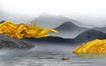 欧式背景山水画 TIF分层