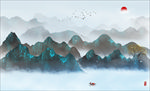 新中式山水背景