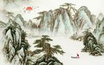 旭日东升电视背景墙