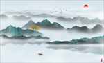 水墨山