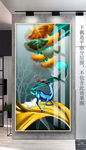 轻奢银杏麋鹿装饰画