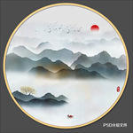 圆形山水画