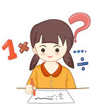 手绘学习数学的学生