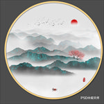 圆形水墨画