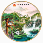 中式万里长城迎客松装饰画