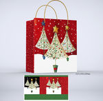 手绘圣诞树礼品袋纸袋设计