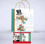 圣诞节卡通雪人礼品袋设计