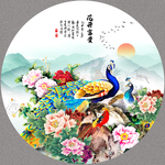 孔雀牡丹图