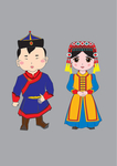 手绘蒙古元素