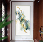 新中式抽象水墨九鱼图玄关装饰画