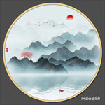 圆形山水画
