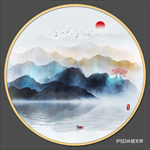 圆形山水画