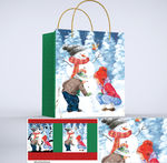 圣诞节雪人纸袋礼品袋设计展开图