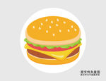 卡通汉堡插画图标