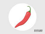 卡通红辣椒插画图标