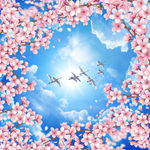 花天顶吊顶装饰画壁画