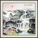 山水画水墨山水画 意境山水画