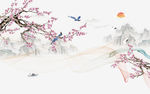 梅花喜鹊背景墙