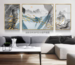新中式抽象线条山水装饰画