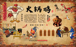 火锅鸡背景墙图片