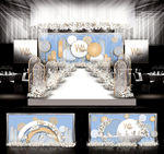 莫兰迪蓝色婚礼设计