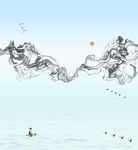 新中式油画风景山水画意境山水画