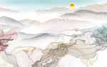线条中式新山水画 tif分层