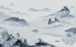 新中式山水中式背景 tif分层