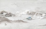 简约新爆款山水画 tif分层