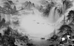 新品 唯美新山水画 tif分层