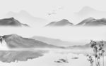 爆款山水灰色框画 TIF分层