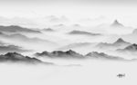 新中式灰色山水背景 TIF分层