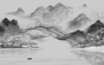 风景灰色山水新画 TIF分层