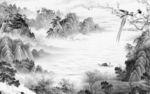 唯美 灰色山水新画 TIF分层