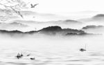 高清 灰色山水背景 TIF分层