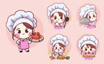 卡通美女厨师