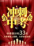 大气冲刺中考展板海报