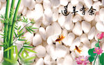 创意鹅卵石客厅电视背景墙壁画