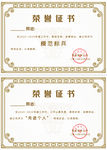 金色花纹公司员工荣誉证书模板