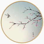 新中式雪景花鸟装饰画