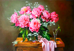 玫瑰花瓶装饰画油画