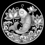 鲤鱼荷花图