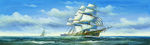 帆船油画