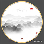 圆形山水画