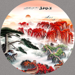 迎客松山水画