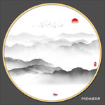 圆形山水画