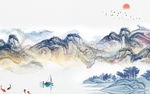 中国风背景新山水画 tif分层