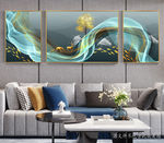 新中式抽象山水三联装饰画