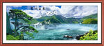 迎客松山水画
