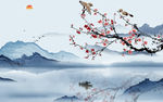 现代中国风山水画 tif分层